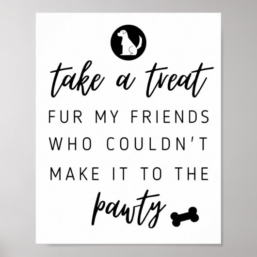 Poster Dog Biscuit | Dog Treat | Wedding Favor Sign  (Devant)