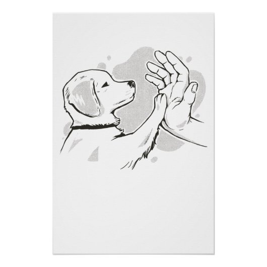 Poster Dog high five (Devant)
