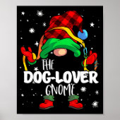 Poster Dog Lover Gnome Red Buffalo Plaid Matching Family  (Devant)