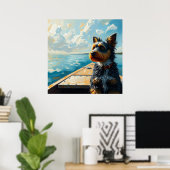 Poster Dog on a boat (Bureau à domicile)