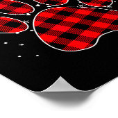 Poster Dog Paws Christmas Buffalo Plaid Paw Santa Elf Rei (Coin)