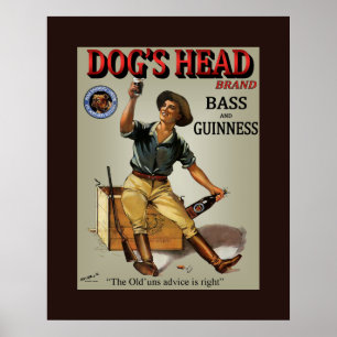 Poster Dog’s Head Bottling Co.~ Read Brothers Ltd London