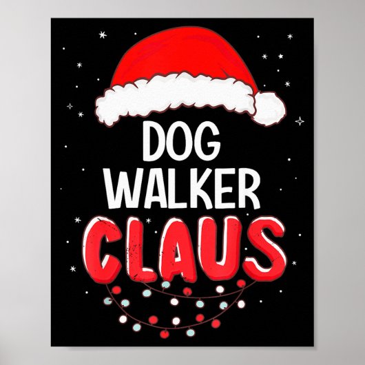 Poster Dog Walker Santa Claus Christmas Matching Costume (Devant)