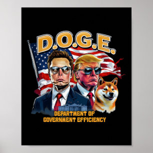 Poster Doge D.o.g.e. Rendre l'Amérique efficace Trump D