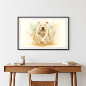 Poster Dogo Argentino Aquarelle Portrait