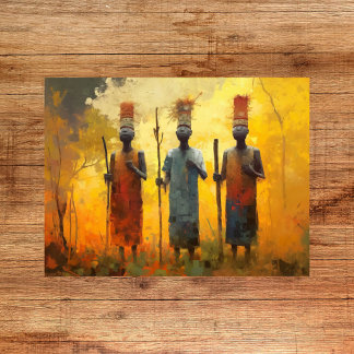 Poster Dogon Masqué Hommes du Mali, Afrique de l'Ouest, P