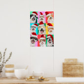 Poster Dogs and Cats with Santa Beard (Cuisine)