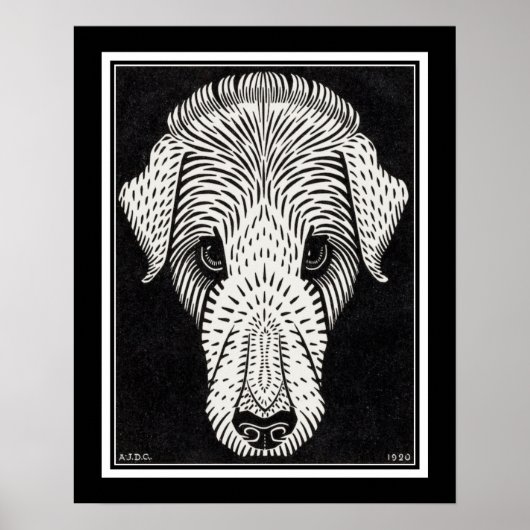 Poster "Dogs Head" vers 1920 par Julie de Graag (Devant)