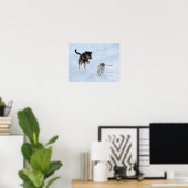 Poster Dogs Playing in the Snow (Bureau à domicile)
