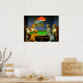 Poster Dogs Playing Snooker Billiards Fun Spoof (Cuisine)