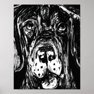 Poster Dogue allemand dessin au charbon