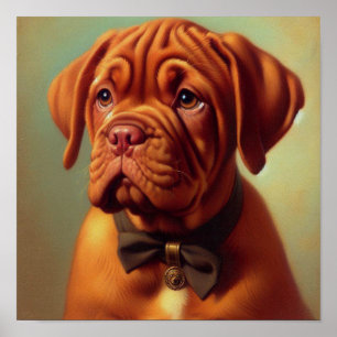 Poster Dogue vintage de Bordeaux Peinture