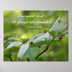 Poster Dogwood With God Bible Quota d'inspiration