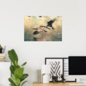 Poster d'oies du Canada volantes (Bureau à domicile)
