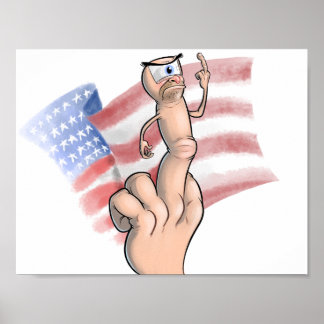 Poster Doigt médian patriotique