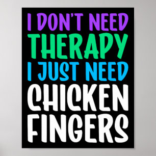 Poster Doigts de poulet J'adore les doigts de poulet Drôl