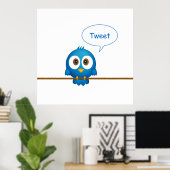 Poster d'oiseau Twitter (Bureau à domicile)