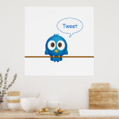 Poster d'oiseau Twitter (Cuisine)