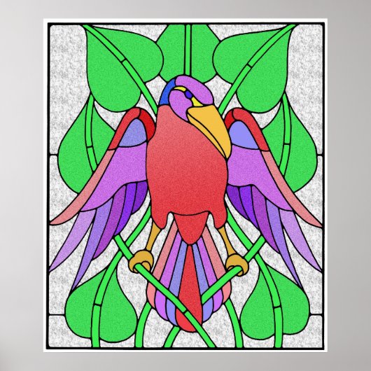 Poster d'oiseaux en verre (Devant)