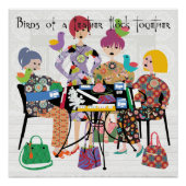 Poster d'oiseaux Mah Jongg (Devant)