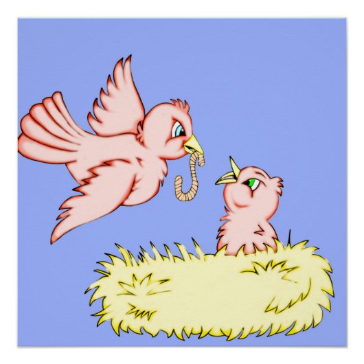 Poster d'oiseaux précoces (Devant)