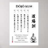 Poster Dojo Kun – Les Cinq Préceptes du Karaté (Devant)