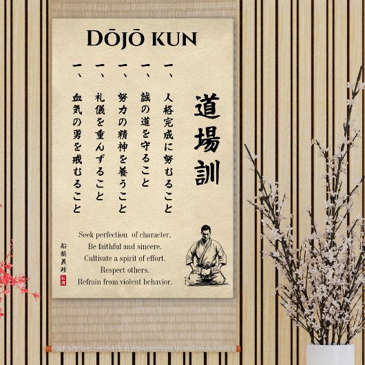 Poster Dojo Kun – Les Cinq Préceptes du Karaté