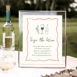 Poster Dolce Vita Bridal Shower "Sign the Wine" Sign