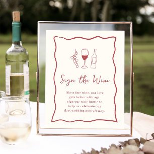 Poster Dolce Vita Bridal Shower "Sign the Wine" Sign