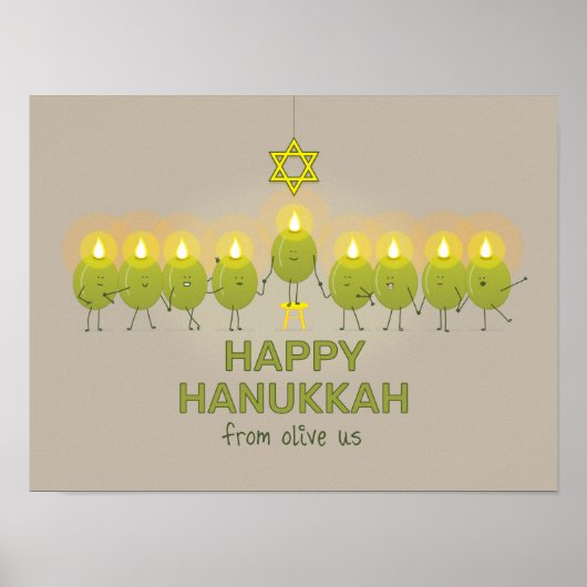 Poster d'Olive Hanoukka Menorah (Devant)