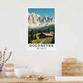 Poster Dolomites Italie Montagne Cabine Alpine Art (Cuisine)