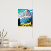 Poster Dolomites Italie Vintage voyage (Cuisine)