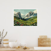 Poster Dolomites, Italie Voyage Rétro (Cuisine)