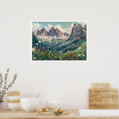 Poster Dolomites, Italie Voyage Rétro (Cuisine)