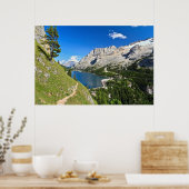 Poster Dolomiti - col de Fedaia avec lac (Cuisine)