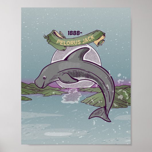 Poster Dolphin de Nouvelle-Zélande Pelorus Jack (Devant)