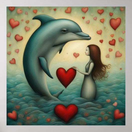 Poster Dolphin Love 1 (Devant)