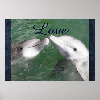 Poster Dolphin Love Poisson Eau Marine Océan Animal Cute