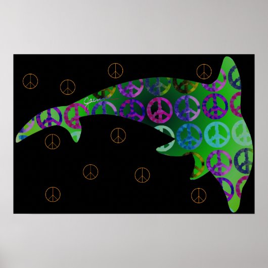 Poster Dolphin Peace Monday Imprimer (Devant)