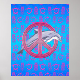 Poster Dolphin rose de paix