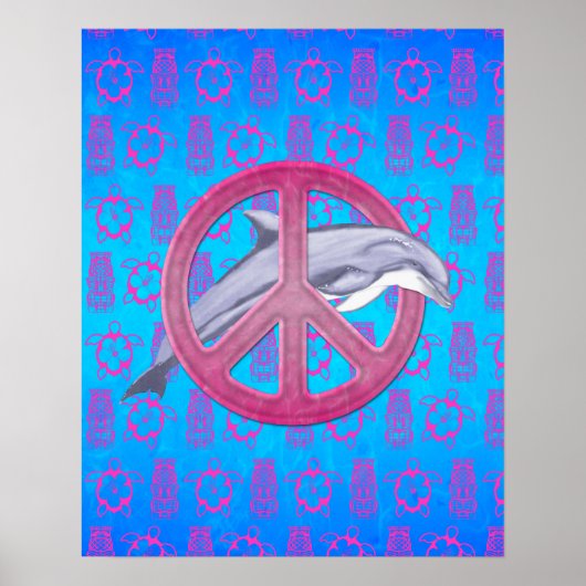Poster Dolphin rose de paix (Devant)
