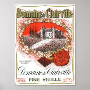 Poster Domaine De Clairville Wine LabelEurope