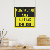POSTER DOMAINE DE CONSTRUCTION - CASQUETTES DURS REQUIS (Cuisine)