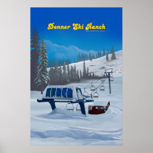 Poster Domaine skiable Donner Ski Ranch Californie Voyage