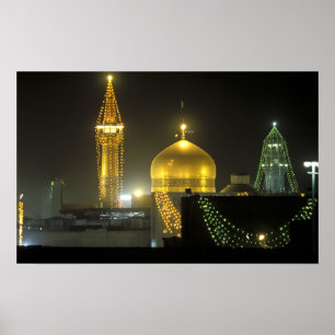 Poster Dôme d'or du complexe-sanctuaire de l'Imam Reza à