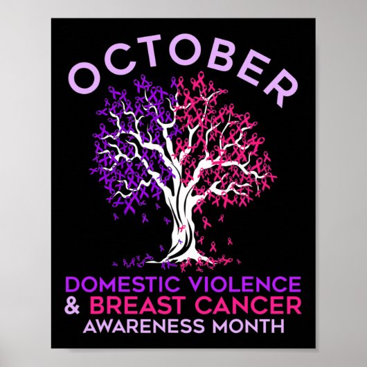 Poster Domestic Violence And Breast Cancer Awareness Mont (Devant)