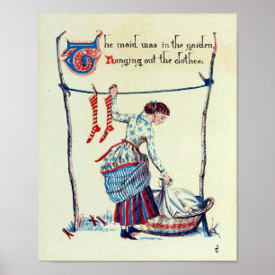 Poster Domestique de jardin, chanson de pièce de six
