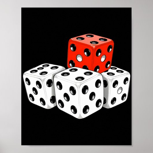 Poster Dominant Red Dice - Thème de jeu stratégique (Devant)