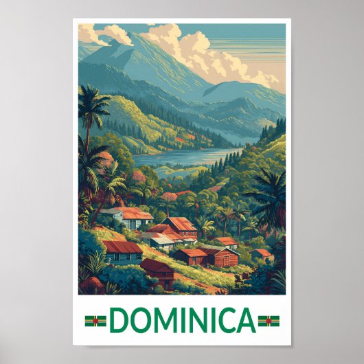 Poster Dominica Travel Art Vintage (Devant)