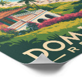 Poster Dominican Republic Beach Illustration Travel Art (Coin)